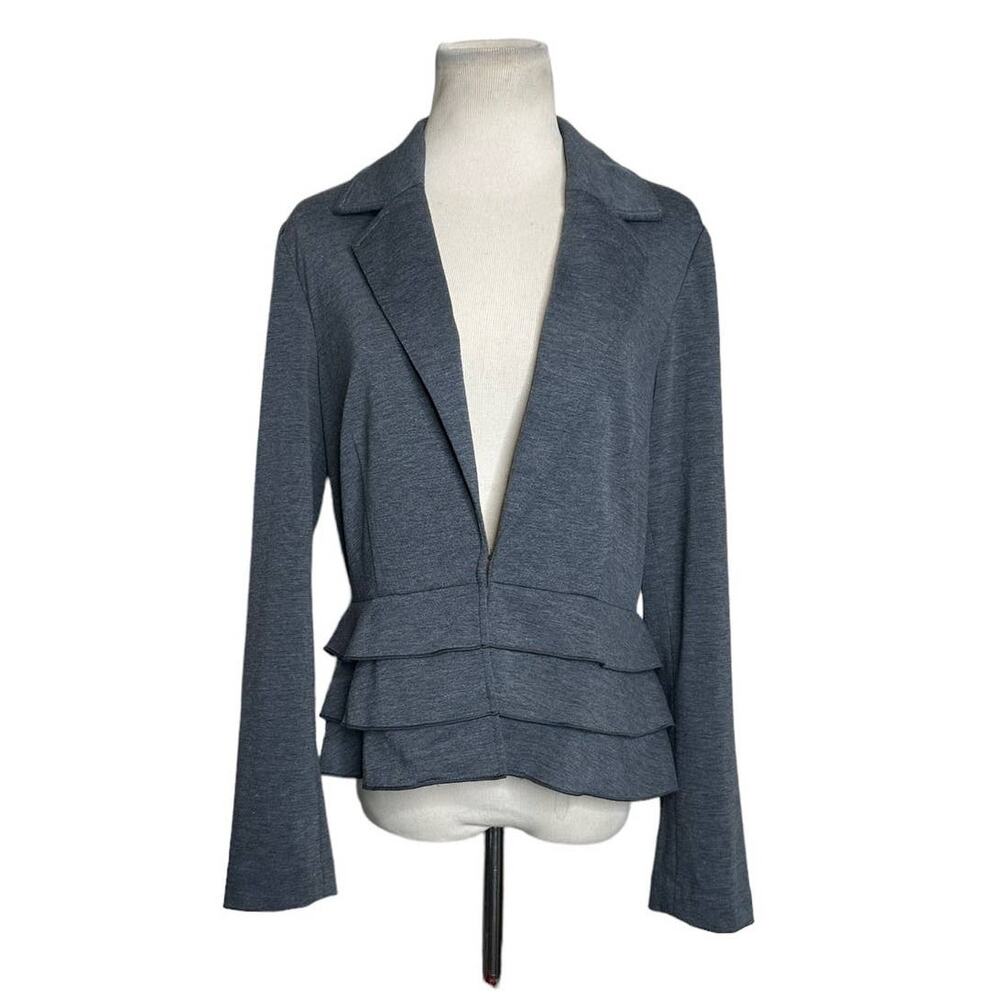 Sharagano gray long sleeves ruffled casual blazer size M